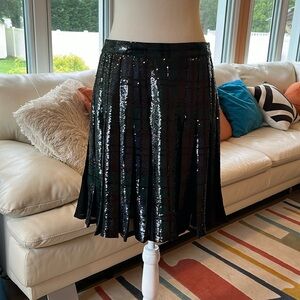 Plaid sequined pleated Ralph Lauren lined skirt